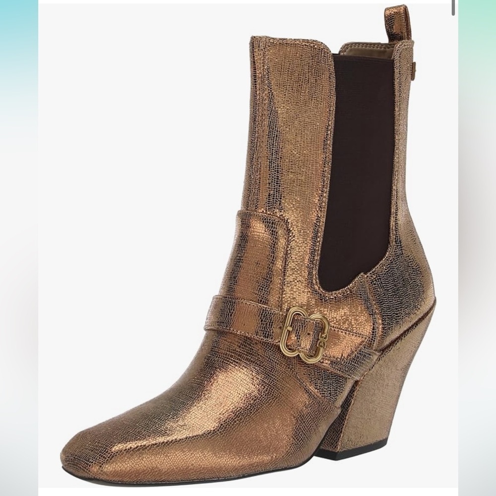 Sam Edelman Metallic Bronze Heeled Boots